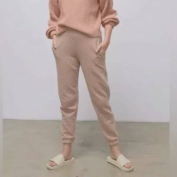 LUNYA Women’s Ottium Tan Pink Pull On Restore Double Faced Lounge Jogger Pants - Picture 1 of 10